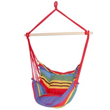 Gardeon Outdoor Rainbow Hammock Chair with Cushions, 180kg Capacity, Durable Polyester Cotton, 100x45x145cm Gardeon Outdoor Rainbow Hammock Chair with Cushions, 180kg Capacity, Durable Polyester Cotton, 100x45x145cm