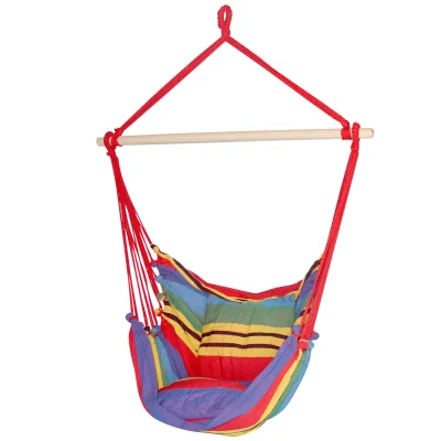 Gardeon Outdoor Rainbow Hammock Chair with Cushions, 180kg Capacity, Durable Polyester Cotton, 100x45x145cm