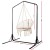 Gardeon Outdoor Hammock Chair with Stand, Cream Cotton Swing, 360° Rotation, Durable Powder-Coated Steel Frame, 124cm