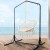Gardeon Outdoor Hammock Chair with Stand, Cream Cotton Swing, 360° Rotation, Durable Powder-Coated Steel Frame, 124cm