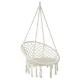 Gardeon Cream Hammock Chair - Outdoor/Indoor Macrame Swing, Hand-Made Tassels, Cotton-Polyester, 120kg Capacity