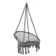 Gardeon Hammock Chair: Indoor/Outdoor Hanging Macrame, Grey, Cotton-Polyester Blend, 120kg Capacity, Hand-Made Tassels