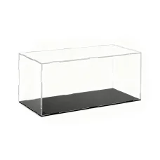 Artiss Clear Acrylic Display Case 35x15x15cm with Dustproof Enclosure & Black Base - Durable Showcase for Collectibles
