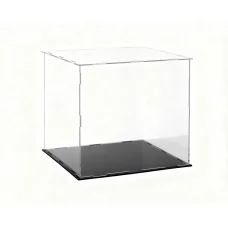 Artiss Clear Acrylic Display Case 30x30x30cm - Dustproof Protection Box with Premium Black Base for Collectibles & Toys