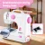 Devanti 12-Stitch Mini Sewing Machine for Beginners - Portable, LED-Lit, Compact Design with Foot Pedal & Accessories