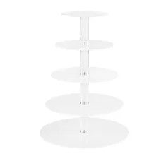 5-Star Chef 5-Tier Acrylic Cake Stand, 40cm Clear Display Holder, Detachable Layers, UV-Protected, Stable Base