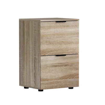 Artiss Oak Filing Cabinet, 2-Drawer, E1 Particle Board, 47x41x72cm, Smooth Glide, Office Storage with Suspension Files