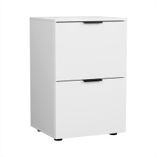 Artiss Filing Cabinet 2 Drawer White File Organiser, E1 Particle Board, Metal Handles, 47x41x72cm Office Storage