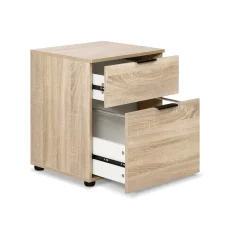 Artiss 2 Drawer Filing Cabinet - Modern Wood Finish, Metal Rails, Anti-Rust Runners, 45.5x41x55.5cm, Office Organiser