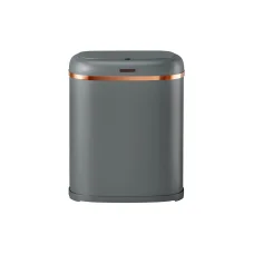 Devanti 38L Motion Sensor Rubbish Bin - Grey Steel, Fingerprint-Resistant, Hands-Free, Noise-Free, Soft Close