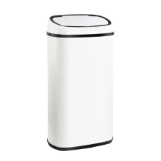 Devanti 58L Motion Sensor Bin - White Steel, Fingerprint-Resistant, Hands-Free, Soft Close, Noise & Odour-Free