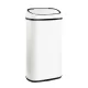Devanti 58L Motion Sensor Bin - White Steel, Fingerprint-Resistant, Hands-Free, Soft Close, Noise & Odour-Free