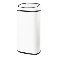 Devanti 68L Motion Sensor Bin - White Steel, Hands-Free, Soft Close, Odour-Free, Fingerprint-Resistant, 28x37.5x77cm