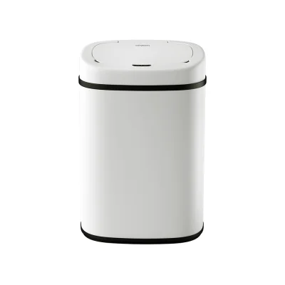Devanti 82L Motion Sensor Rubbish Bin White Steel | Automatic Touchless Kitchen Trash Can, Soft Close, Hygienic
