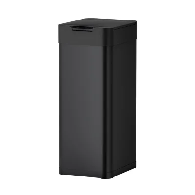 Devanti 50L Sensor Trash Bin, Black Iron, Hands-Free, Soft Close, USB/Battery Powered, Fingerprint-Resistant