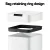 Devanti 50L Motion Sensor Trash Can - White Iron, Hands-Free, Soft Close, USB/Battery Powered, Fingerprint-Resistant