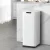Devanti 50L Motion Sensor Trash Can - White Iron, Hands-Free, Soft Close, USB/Battery Powered, Fingerprint-Resistant