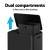 Cefito Pedal Bin, Carbon Steel, 40L Dual Compartment, Black, 46x31x53cm, Modern Waste Recycle Dustbin, Soft Close
