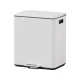 Cefito Pedal Bin, Carbon Steel, 40L Dual Compartment, White, 46x31x53cm, Anti-Rust, Soft Closing, Easy Clean