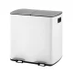 Cefito 40L Dual Compartment Pedal Bin, Carbon Steel, Soft Close, Anti-Rust, Waterproof, White, 2x20L Capacity