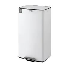 Cefito 40L White Pedal Bin: Steel/Stainless Steel, Soft-Close, Anti-Rust, Waterproof, Easy-Clean for Kitchen/Office