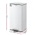 Cefito 40L White Pedal Bin: Steel/Stainless Steel, Soft-Close, Anti-Rust, Waterproof, Easy-Clean for Kitchen/Office