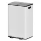 Cefito 60L Dual Compartment Pedal Bin White, Carbon Steel Rubbish & Recycling Dustbin, Soft Close, Waterproof