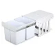 Cefito Pull Out Bin Kitchen Double Basket 2x15L White, Concealed Waste Bin with Lids, Heavy Duty Runners, Easy Install