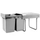 Cefito Dual 20L Pull-Out Kitchen Bin, Grey - Space-Saving, Heavy-Duty, Easy Install, Metal Frame, 40L Capacity
