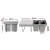 Cefito Dual 20L Pull-Out Kitchen Bin, Grey - Space-Saving, Heavy-Duty, Easy Install, Metal Frame, 40L Capacity