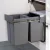 Cefito Dual 20L Pull-Out Kitchen Bin, Grey - Space-Saving, Heavy-Duty, Easy Install, Metal Frame, 40L Capacity