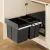 Cefito Pull Out Triple Slide Kitchen Bin 31L, 3 Compartments, Black, Steel Frame, Odour Lid, Easy Install