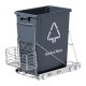 Cefito Pull Out Bin 40L Grey – Chrome-Plated Slide-Out Kitchen Cabinet Rubbish Basket, Removable Front, Easy Install