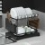 Cefito Expandable 2-Tier Dish Rack, Stainless Steel Frame, Removable Design, Black, 46x30.5x32cm, 1-Year Warranty