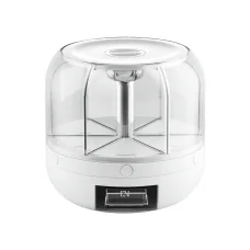5-Star Chef Cereal Dispenser 7kg Grain Container, 6 Compartments, Food-Grade Plastic, 360° Rotatable, White