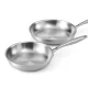 5-Star Chef Stainless Steel Frying Pan Set - Uncoated Twin Pack 25cm & 30cm, Silver, Tri-Ply, Induction Safe