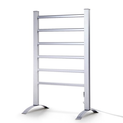 Devanti Electric Heated Towel Rail Rack - 6 Bars, Portable, 3-5 Min Heat, Timer, Aluminium, Waterproof, Energy Efficient Devanti Electric Heated Towel Rail Rack - 6 Bars, Portable, 3-5 Min Heat, Timer, Aluminium, Waterproof, Energy Efficient