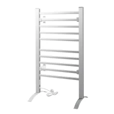 Devanti Electric Heated Towel Rail Rack, 10-Bar Freestanding/Wall-Mount, Rapid Heat, Aluminium, 53x35x97.5cm, 150W