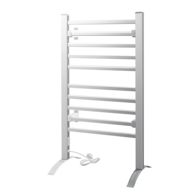 Devanti Electric Heated Towel Rail Rack, 10-Bar Freestanding/Wall-Mount, Rapid Heat, Aluminium, 53x35x97.5cm, 150W