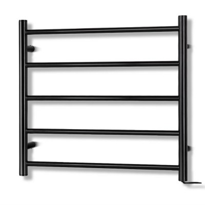 Devanti Electric Heated Towel Rail 5 Bars Wall Mounted Black Powder Coated Steel Clothes Dryer Warmer Devanti Electric Heated Towel Rail 5 Bars Wall Mounted Black Powder Coated Steel Clothes Dryer Warmer