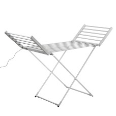 Devanti Electric Heated Towel Rail Rack, 18-Bars, Freestanding, Foldable, 220W, Quick Heat, Energy Efficient, Aluminium Devanti Electric Heated Towel Rail Rack, 18-Bars, Freestanding, Foldable, 220W, Quick Heat, Energy Efficient, Aluminium