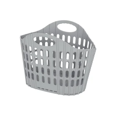 Artiss Large Foldable Laundry Basket Hamper, 49x36x39cm Grey Plastic, Ventilated, Lightweight, Easy Carry Handle