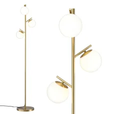 Artiss 3-Light Tree Floor Lamp 165cm with Sphere Glass Shades, Metal Pole, 360-Degree Glow for Modern Living Spaces