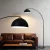 Artiss Modern Black Arched Floor Lamp with Heavy-Duty Marble Base, Adjustable Height & Rotating Head, 167cm Tall