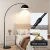 Artiss Modern Black Arched Floor Lamp with Heavy-Duty Marble Base, Adjustable Height & Rotating Head, 167cm Tall