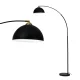 Artiss Modern Black Arched Floor Lamp with Heavy-Duty Marble Base, Adjustable Height & Rotating Head, 167cm Tall