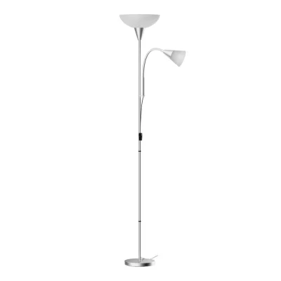Artiss Floor Lamp Mother and Child Silver Metal 180cm Modern Reading Light with Adjustable Arm and Stable Base Artiss Floor Lamp Mother and Child Silver Metal 180cm Modern Reading Light with Adjustable Arm and Stable Base