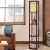 Artiss Brown Floor Lamp with 3 Tier MDF Shelf Storage, 160cm Tall, Vintage Design, LED Compatible, Pull-String Switch