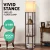 Artiss Floor Lamp with 3-Tier Shelf, 160cm Tall, Walnut, Vintage Design, MDF & Fabric, Space-Saving, Pull-String Switch