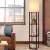 Artiss Floor Lamp with 3-Tier Shelf, 160cm Tall, Walnut, Vintage Design, MDF & Fabric, Space-Saving, Pull-String Switch